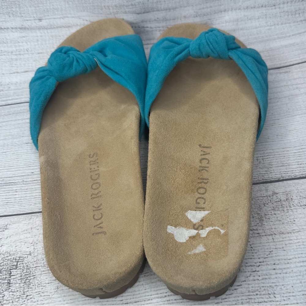 Jack Rogers Phoebe Knotted Comfort Slide Size 8  Aqua‎ - Picture 4 of 7
